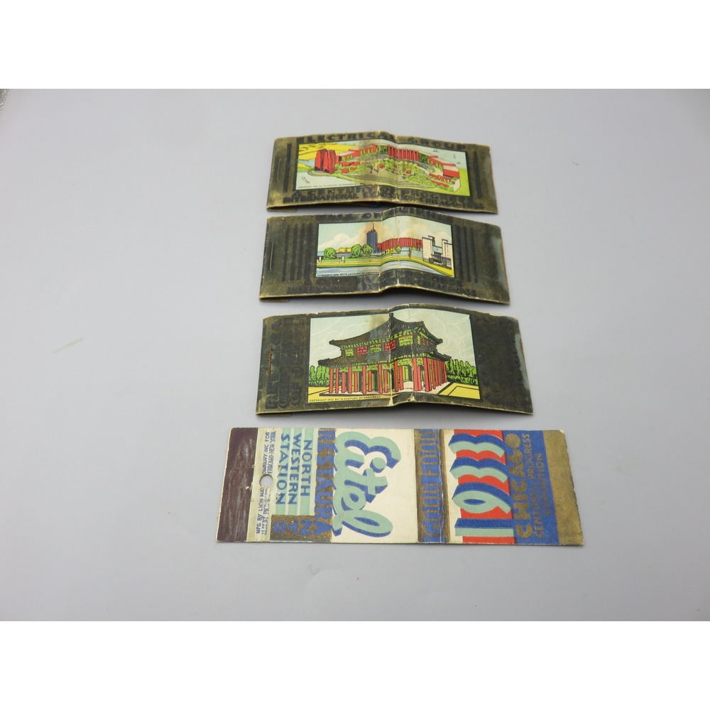 Vintage 1933 Chicago Worlds Fair Matchbook Set Century of Progress Eitel